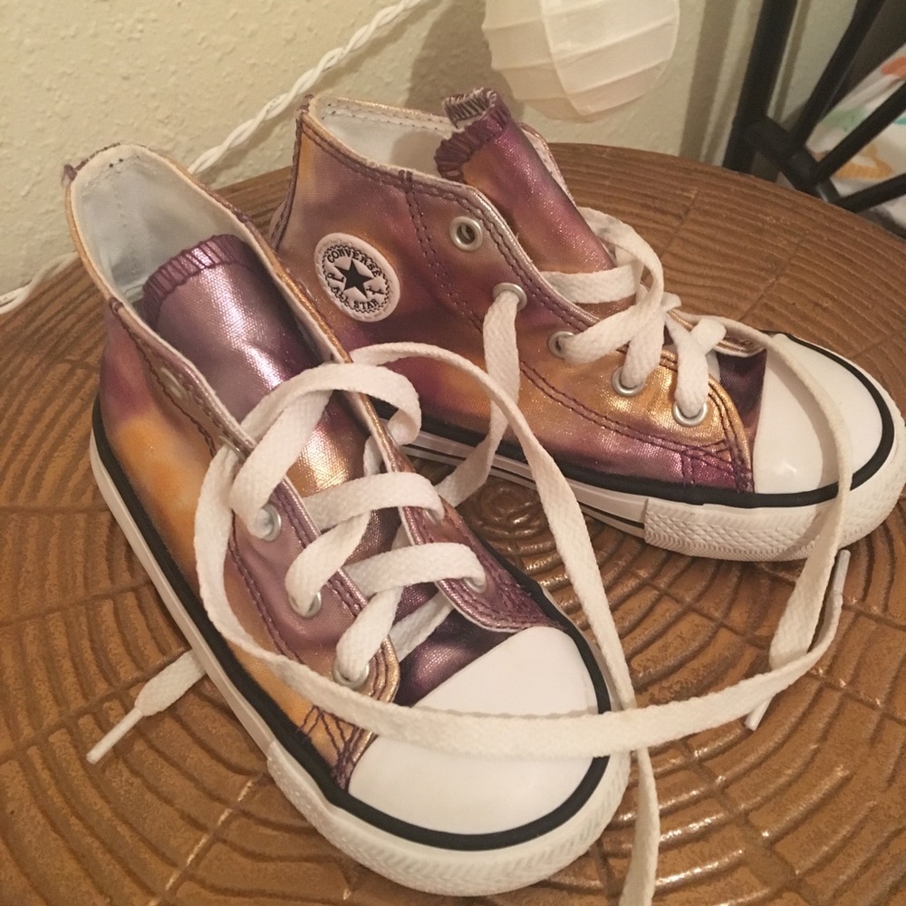 High Top Dusty Pink Metallic Converse